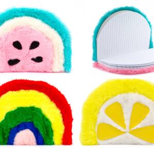 Libreta 155x220mm diseño fruta textura peluche