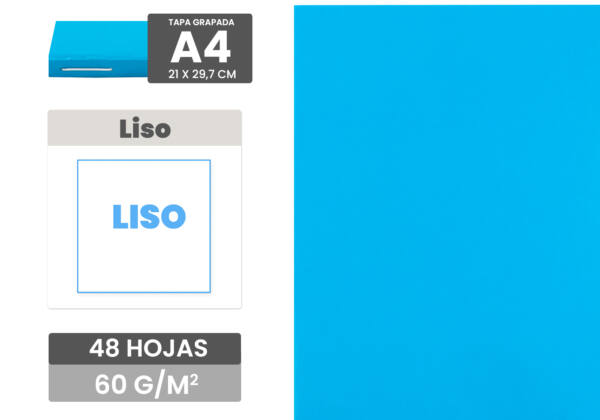 Cuaderno Grapado Tamaño A4 48Hojas 60G Liso