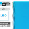 Cuaderno espiral Folio 80H 90g/m2 hoja lisa tapa plástico