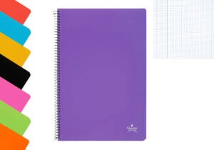 Cuaderno espiral Folio 80H 60g/m2 cuadros 3X3mm tapa normal