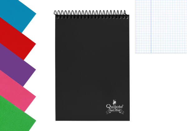 Libreta A6 105x150MM 70H 60g/m2 cuadros 4x4mm tapa normal espiral superior