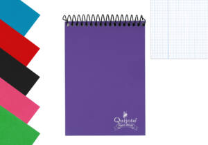 Libreta 12º 85x125MM 70H 60g/m2 cuadros 4x4mm tapa normal espiral superior