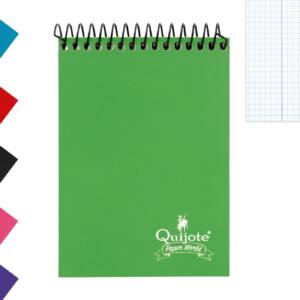 Libreta A7 75x105MM 70H 60g/m2 cuadros 4x4mm tapa normal espiral superior