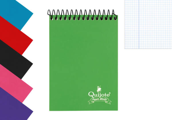Libreta A7 75x105MM 70H 60g/m2 cuadros 4x4mm tapa normal espiral superior