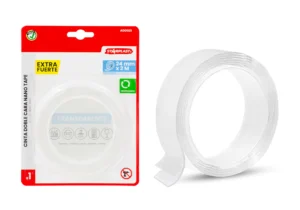 Cinta Doble Cara. Nano tape. 24mm x 2m x 2mm transparente