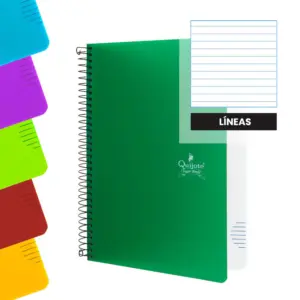 cuaderno a5 tapa plástico líneas