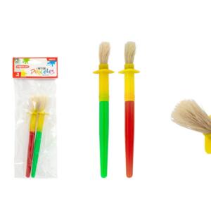 2 Pinceles Infantiles Punta Brocha +3 años