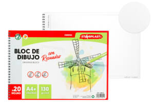 Bloc de dibujo con recuadro A4 20H 130g/m2