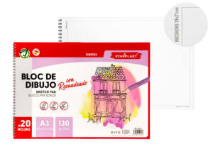 Bloc de dibujo con recuadro A3 20H 130g/m2