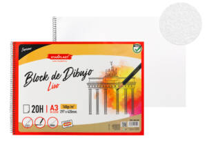 Bloc de dibujo liso A3 20H 160g/m2