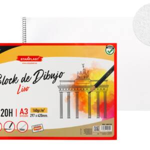 Bloc de dibujo liso A3 20H 160g/m2