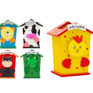 Portalápiz Madera Diseño Casa Animal