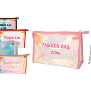 Neceser Bolsa Cosmética 25x16x8cm 1 Cremallera 1 Asa Holográfico
