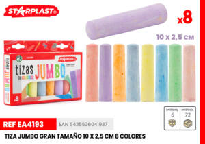 Tizas jumbo de colores 8U