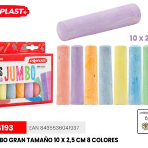 Tizas jumbo de colores 8U