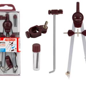 Juego de compás con mina adaptador alargadera