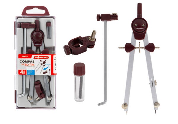 Juego de compás con mina adaptador alargadera