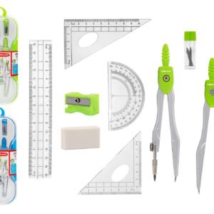 Juego de compases con reglas accesorios