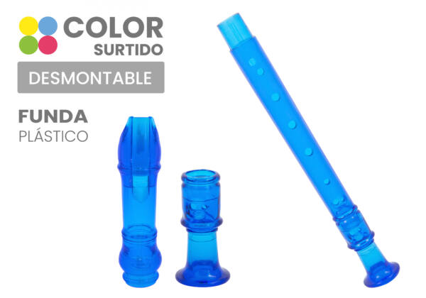 Flauta escolar con funda trasparente