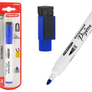 Rotulador Pizarra Azul Tapón Borrador Imantado Punta 2mm