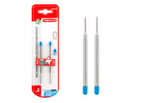 2 Recambios Para Bolígrafo EC0088 0.7mm Azul