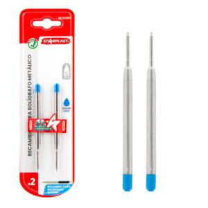 2 Recambios Para Bolígrafo EC0088 0.7mm Azul
