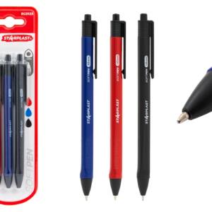 3 Bolígrafos Softpen Punta 1mm Negro, Rojo y Azul