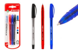 Set Boligrafos Antideslizantes Punta 1Mm 3U Rojo Azul Negro