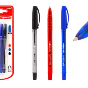 Set Boligrafos Antideslizantes Punta 1Mm 3U Rojo Azul Negro