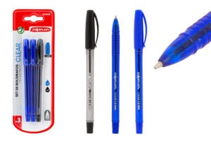 Set Boligrafos Antideslizantes Punta 1Mm 3U 2 Azul 1 Negro