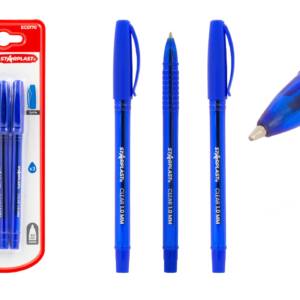 Set Boligrafos Antideslizantes Punta 1Mm 3U Azul