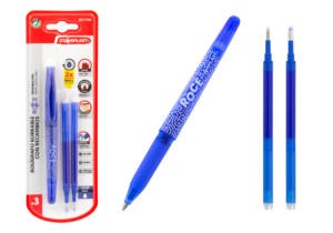 Bolígrafo borrable ROCE azul 0.7mm con tapón y recambios