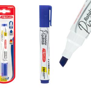 Marcador azul para pizarra blanca E80 punta bisel