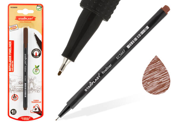 Rotulador Fineliner Punta Fina 0.4mm Marrón