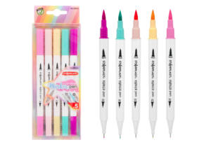 Rotuladores triangulares doble punta 5U pastel