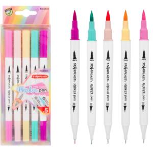 Rotuladores triangulares doble punta 5U pastel