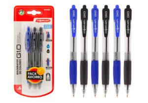 Boígrafo retráctil G1.0 6U color 3 azul 3 negro