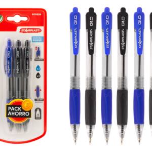 Boígrafo retráctil G1.0 6U color 3 azul 3 negro