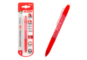 Bolígrafo borrable retráctil 0.7mm Rojo con Antideslizante