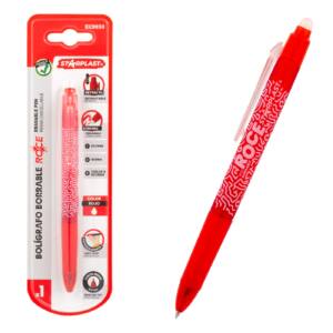 Bolígrafo borrable retráctil 0.7mm Rojo con Antideslizante