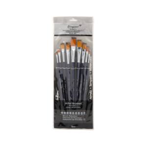 9 Pinceles Artísticos Diferentes Puntas Planas Rectas