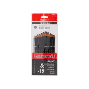 12 Pinceles Artísticos Diferentes Puntas Redondas Planas