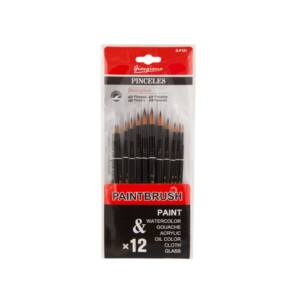12 Pinceles Artísticos Diferentes Puntas Redondas