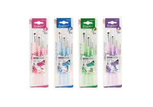 3 Pinceles Cuerpo Pastel Diferentes Puntas