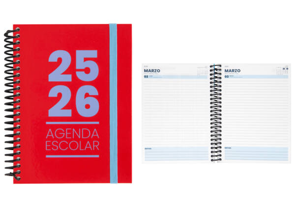 Eu-Mim Agenda Escolar 25/26 Tdura A5 Dp Rojo
