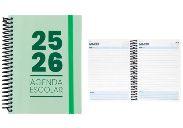 Eu-Mim Agenda Escolar 25/26 Tdura A5 Dp Verde Claro