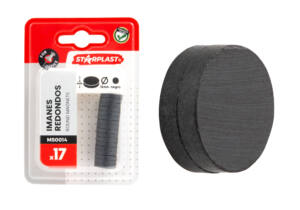 17 Imanes Redondos 16x3mm Negro