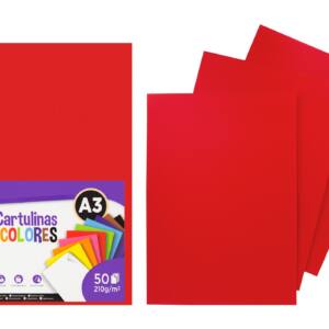 Cartulina A3 210g/m2 50U N40 rojo