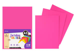 Cartulina A3 210g/m2 50U N52 fucsia claro