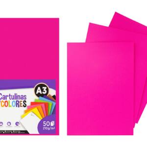 Cartulina A3 210g/m2 50U N53 fucsia